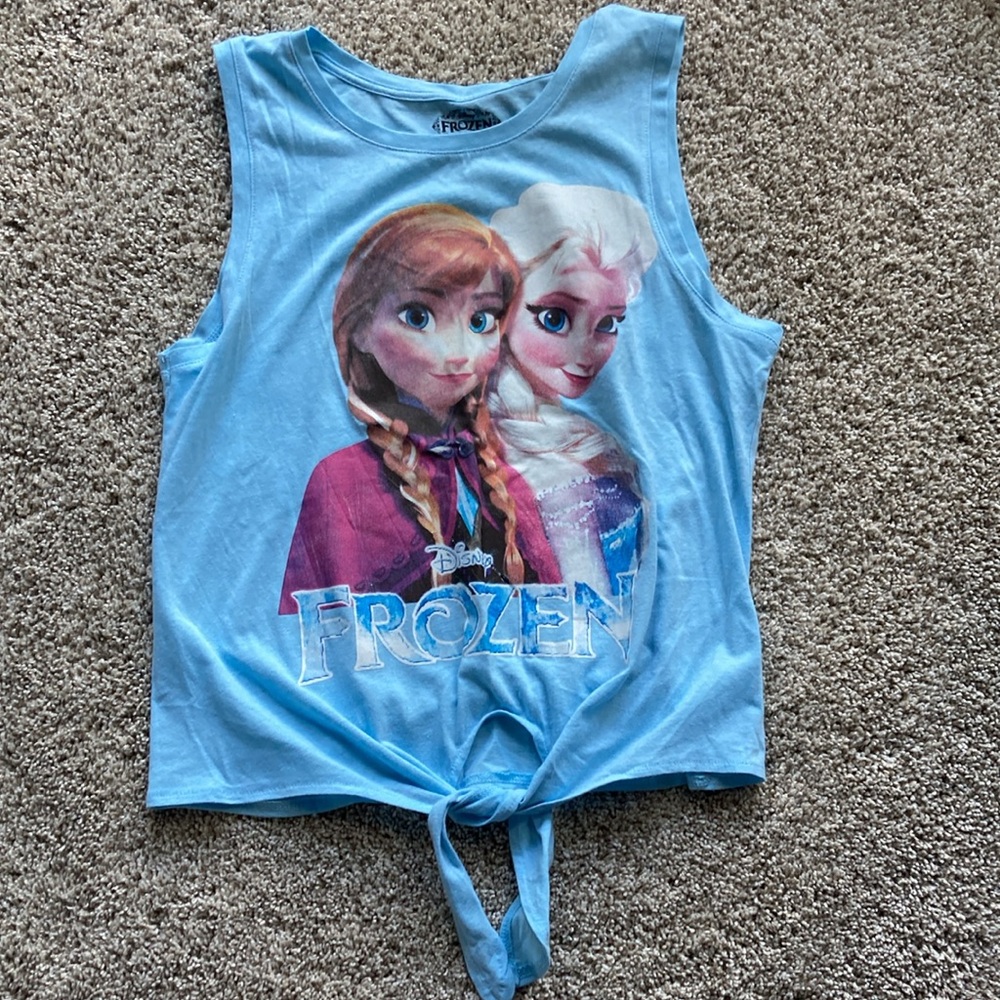 Disney Frozen Adult S Tie in Front Sleeveless Tank